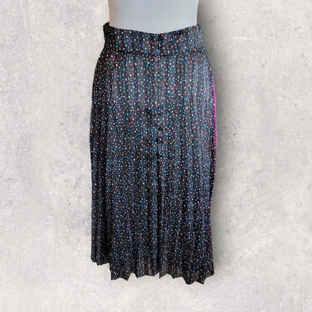 Coach Mix Pleated Midi Skirt Size 2 Black Pink New With Tags NWT